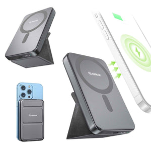 Esoulk 5000mAh Foldable Stand Magnetic Portable Wireless Charger BK