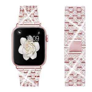 Diamond Blocks Bling Metal Band for Apple Watch 38/40/41mm