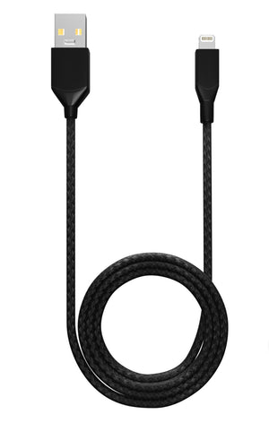 3 FT NON-MFI USB TYPE A TO LIGHTNING CABLE (AMPSENTRIX) (INFINITY) (BLACK